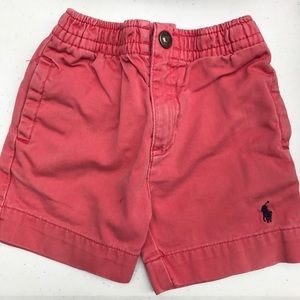 Baby boys polo Ralph Lauren light red shorts